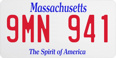 MA license plate 9MN941