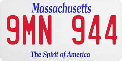 MA license plate 9MN944