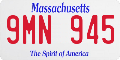 MA license plate 9MN945