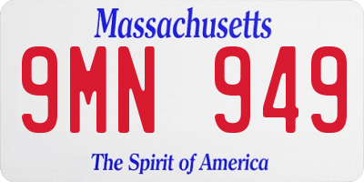 MA license plate 9MN949