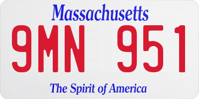 MA license plate 9MN951