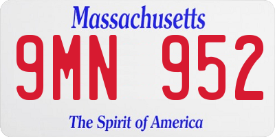 MA license plate 9MN952