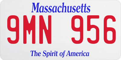 MA license plate 9MN956