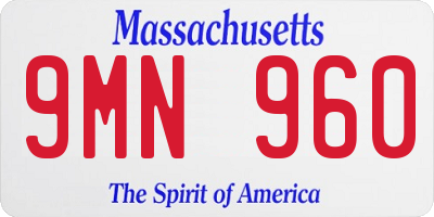 MA license plate 9MN960