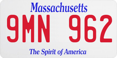 MA license plate 9MN962