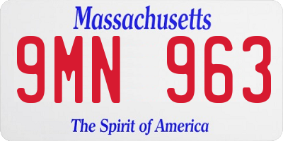 MA license plate 9MN963