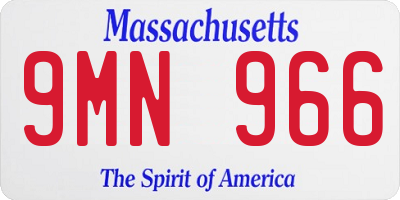 MA license plate 9MN966