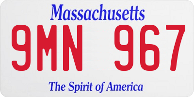 MA license plate 9MN967