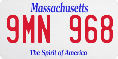 MA license plate 9MN968