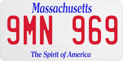 MA license plate 9MN969