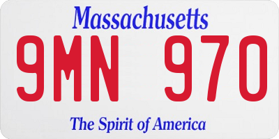 MA license plate 9MN970