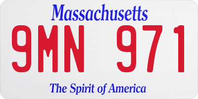 MA license plate 9MN971
