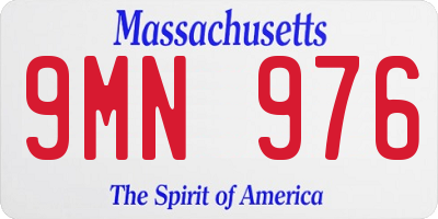 MA license plate 9MN976