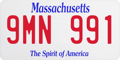 MA license plate 9MN991