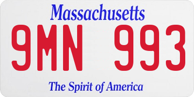 MA license plate 9MN993