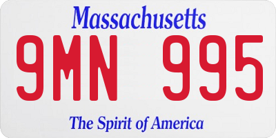 MA license plate 9MN995