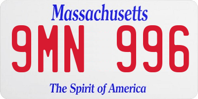 MA license plate 9MN996