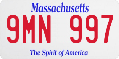 MA license plate 9MN997