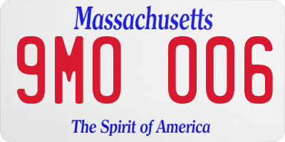 MA license plate 9MO006