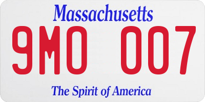 MA license plate 9MO007