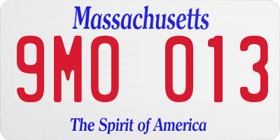 MA license plate 9MO013