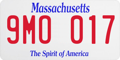 MA license plate 9MO017
