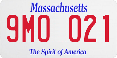 MA license plate 9MO021