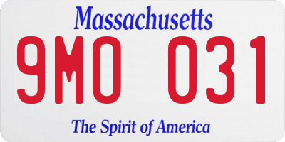 MA license plate 9MO031