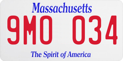 MA license plate 9MO034