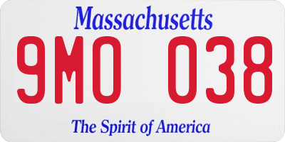 MA license plate 9MO038