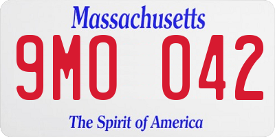 MA license plate 9MO042