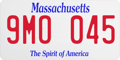 MA license plate 9MO045