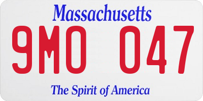 MA license plate 9MO047