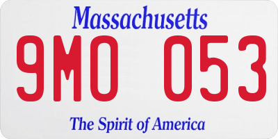 MA license plate 9MO053