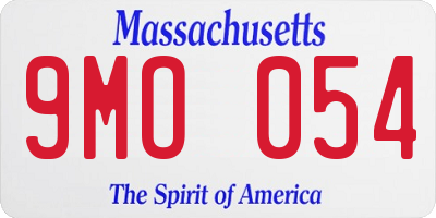MA license plate 9MO054