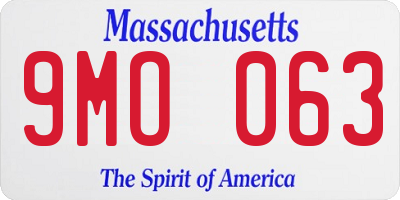 MA license plate 9MO063