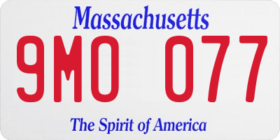 MA license plate 9MO077