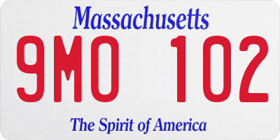 MA license plate 9MO102