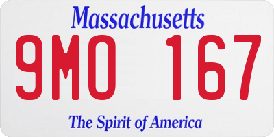 MA license plate 9MO167