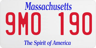 MA license plate 9MO190