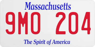 MA license plate 9MO204