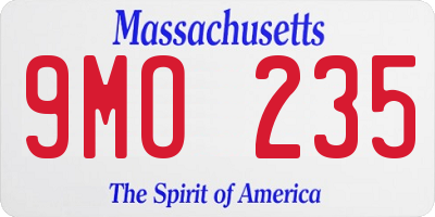 MA license plate 9MO235