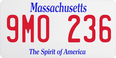 MA license plate 9MO236