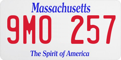 MA license plate 9MO257