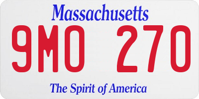 MA license plate 9MO270