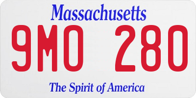 MA license plate 9MO280