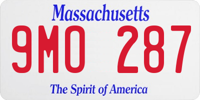 MA license plate 9MO287