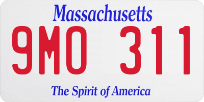 MA license plate 9MO311