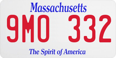 MA license plate 9MO332