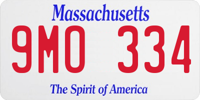 MA license plate 9MO334